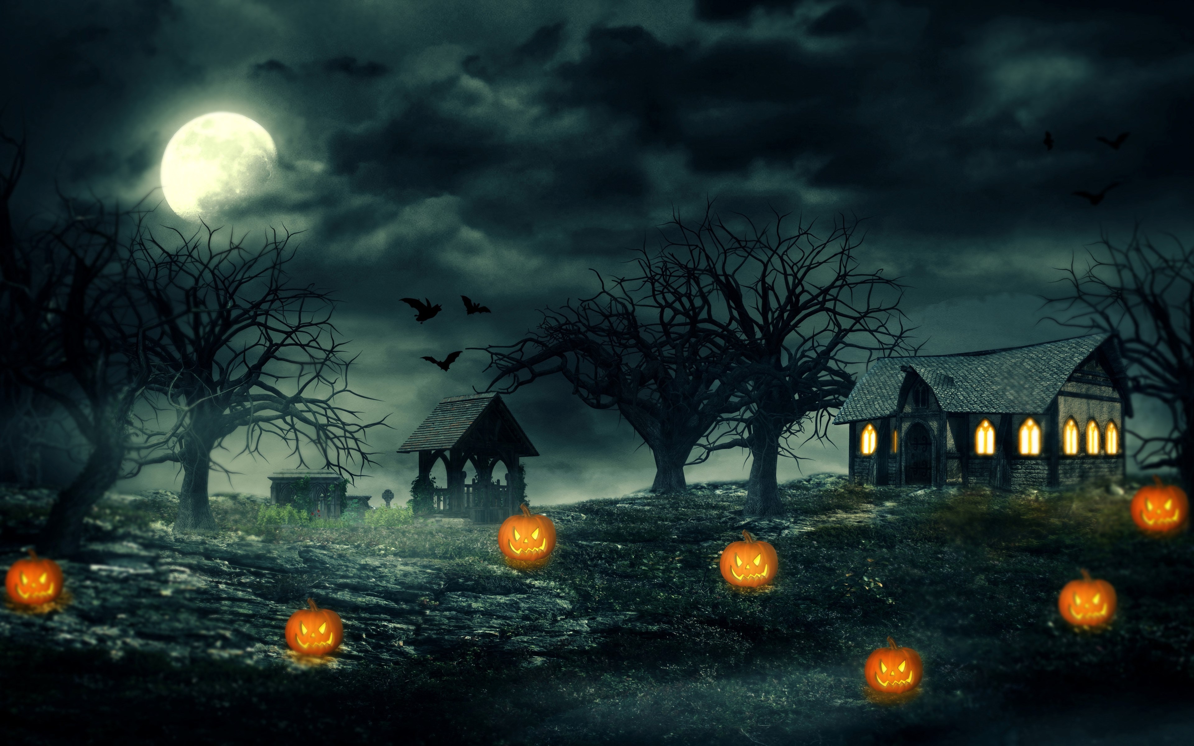 4K Haunted House black,green 3840x2400 Pictures