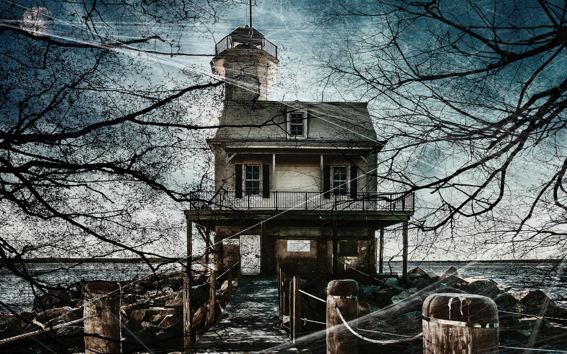 Full HD Haunted House black,white,pink,green 1920x1200 Photos